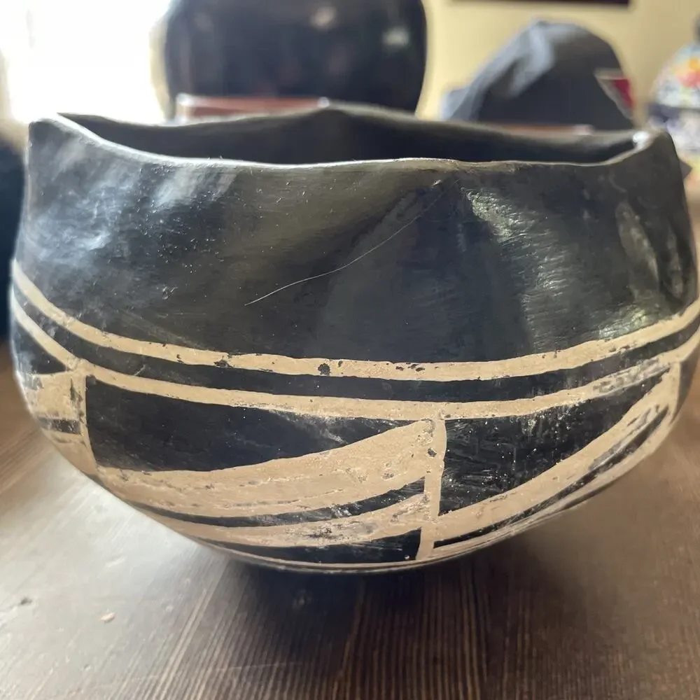 Antique Santo Domingo Pot Geometric Pottery Handmade Southwest